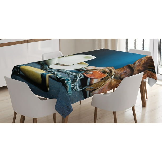INTERESTPRINT Wild West Cowboy Male Tablecloth for Kitchen Dinning Decoration 60 x 84 Inch 